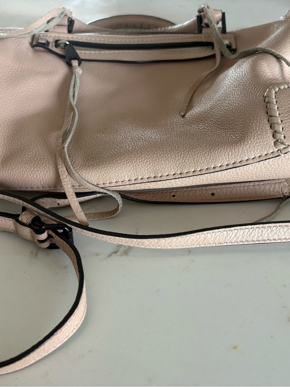 Rebecca Minkoff Regan Satchel in a light pink leather colorway - Picture 3 of 9
